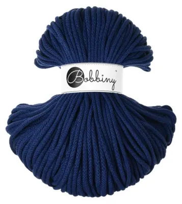 Produktbild von BOBBINY 5 mm Premium Flechtkordel 100 m Garn Häkeln Makramee 50 Farben Farbe Ink Blue