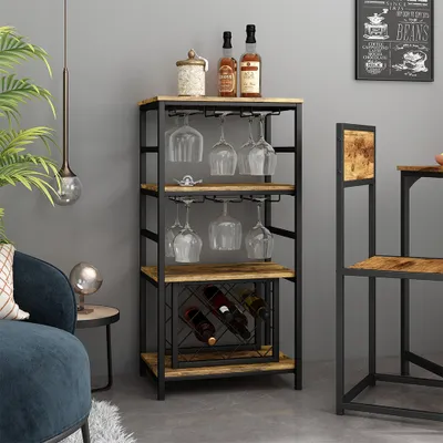 Obrázok produktu pre Stojan na víno  Vicco Vela Rustikálny dub 50 x 100 cm s držiakom na sklo, Model 53025