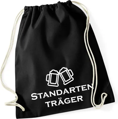 Produktbild von Huuraa Turnbeutel Standartenträger Schützenfest 12 Liter Black Baumwolle Rucksack Geschenkidee