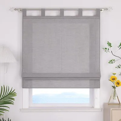 Obrázok produktu pre Sivá záclonovina s očkami, 140 x 140 cm
