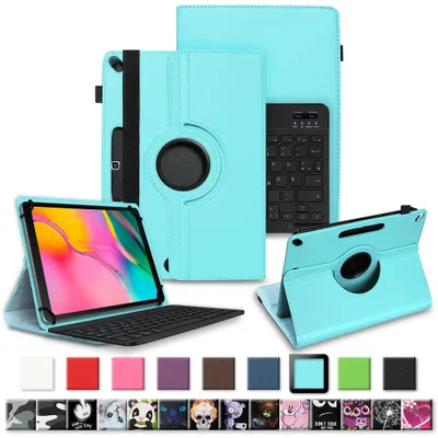 Produktbild von Tablet Schutzhülle Tastatur für Samsung Galaxy Tab A 10.1 2019 Hülle Case Schutz Cover 360 DrehbarFarben:Türkis