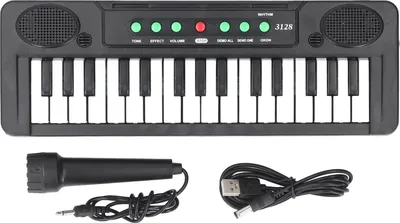 Obrázek produktu pro 31 kláves Elektronické dětské piano Duální režimy napájení Demo písně Rytmus Zvukové efekty Nastavitelná hlasitost Dětská klaviatura s mikrofonem