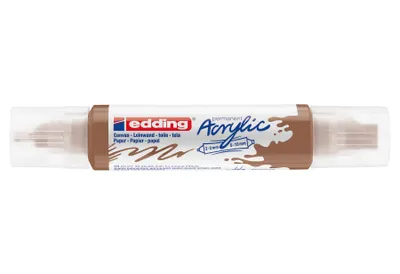 Obrázok produktu pre Edding Acryl 3D Double Liner, Hnedá, Hnedá, Biela, Jemný/extra tučný, 2 mm, 1 cm, atrament s vodným základom