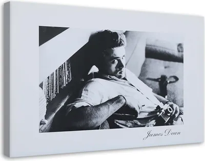 Produktbild von Leinwandbild james dean - holywood amante 120x80 cm Feeby grau wandbild bereit zum aufhängen
