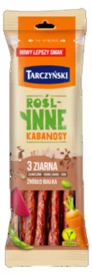 Zdjęcie produktu dla Roślinne kabanosy 3 ziarna 90g Tarczyński