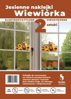 Image de Autocollants électrostatiques d'automne « Écureuils » (lot de 2) kunke