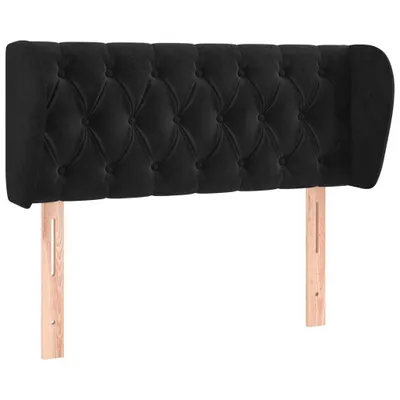 Image de vidaXL Tête de lit avec oreilles noir 103x23x78/88 cm velours