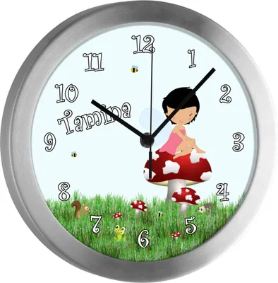 Produktbild von Kinderzimmer Funkwanduhr, Funkuhr Wanduhr Kinder, Waldfee 25 cm