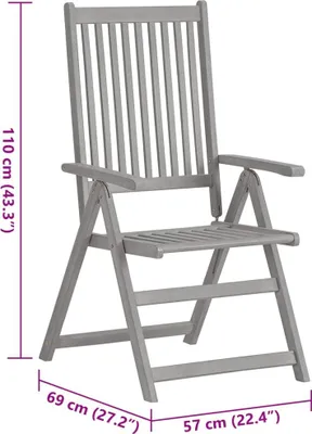 Produktbild von vidaXL Hochlehner Verstellbar 4 Stk. mit Auflagen Massivholz Akazie