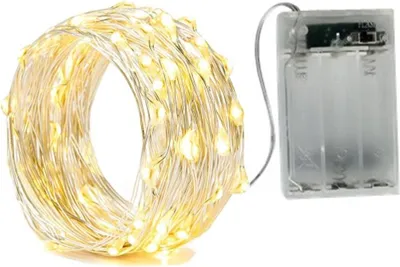 Produktbild von Lichterkette mit 66 Micro LED warmweiß 100 cm Timer Batteriebetrieb