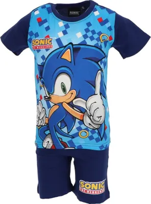 Immagine prodotto di Sonic Shortama - Pigiama da bambino e pigiama estivo in 100% cotone blu scuro 4 anni