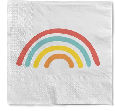 Produktbild von HAPPY PAPER Cocktail-Serviette "Rainbow" aus Tissue 3-lagig, 25 x 25 cm, 20 Stück - Regenbogen