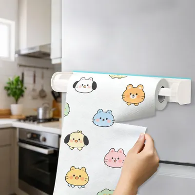 Produktbild von Küchenrollenhalter, bohrfreier Küchenrollenhalter, magnetischer Küchenrollenhalter zur Wandmontage, magnetischer Küchenrollenhalter für den Kühlschrank