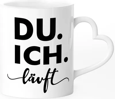 Produktbild von Tasse mit Herz-Henkel Liebesspruch Du Ich Läuft Geschenk-Idee Liebe Valentinstag Freund/Freundin/Partner SpecialMe® weiß Herz-Tasse