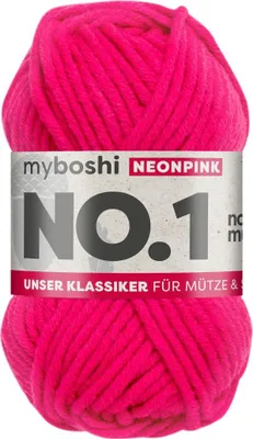 Produktbild von myboshi No.1, 70% Polyacryl, 30% Merino 50g/55m, Nadelstärke 6-7mm : neonpink Myboshi: neonpink
