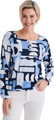 Produktbild von Stooker Women CALLA PRINT Damen Langarmshirt Regular Fit 36/38 blue elements aop