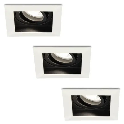 Produktbild von hoftronic LED Einbaustrahler 4W 345lm 6500K GU10 Weiß Schwenkbar 3er Set