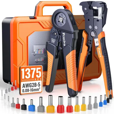 Produktbild von Crimpzange Aderendhülsenzange Abisolierzange Set mit Koffer 0,2-6mm² 0,08-16mm² 1375 Aderendhülsen