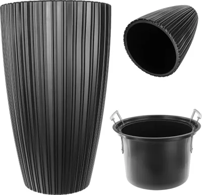 Zdjęcie produktu dla KADAX doniczka 30cm z wkładem plastikowym czarna
