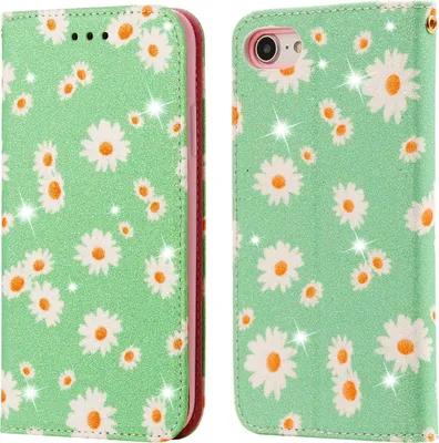Produktbild von König Design Hülle kompatibel mit Apple iPhone 7 / 8 / SE 2020 / 2022 Kunstleder Handyhülle - Handy Case Grün