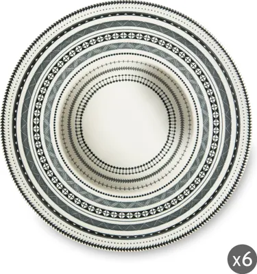 Produktbild von Excelsa Set mit 6 Pastatellern Etnico Keramik 28,5 cm Bunt
