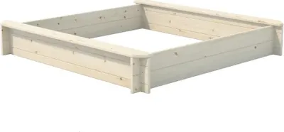 Produktbild von Sandkasten Kiefer Megalino M 117x117x19 cm mit Sitzflächen, natürliches Holz