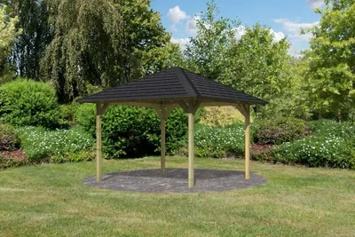 Produktbild von Pavillon Holz Gartenpavillon Gartenlaube Cordoba im Set mit Schindeln kesseldruckimprägniert 289x289x297 cm