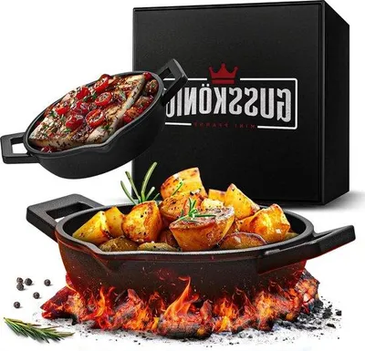 Zdjęcie produktu dla Małe żeliwne patelnie grillowe o średnicy 11 cm