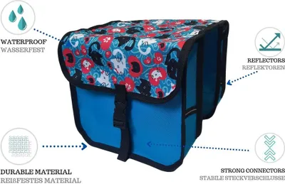 Produktbild von Kinder Fahrradtasche Doppeltasche – Satteltasche für 14-20 Zoll Kinderfahrrad – Gepäckträgertasche, wasserabweisend & leicht 45. Mini - Katze