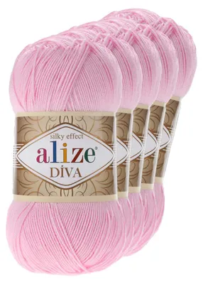Produktbild von 5 x 100g Strickgarn ALIZE DIVA - Häkelgarn Wolle Sommer Stricken Häkeln