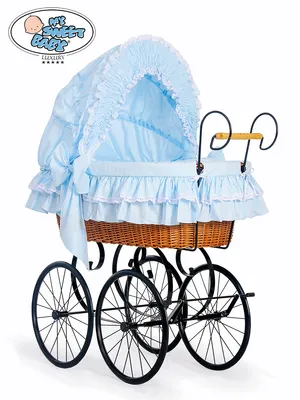 Obrázok produktu pre Retro prútená postieľka Victoria - Modrá