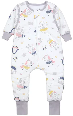 Produktbild von TupTam Schlafsack mit Beinen und Ärmeln 2.5 TOG,  , Farbe: Feen Tiere Gelb Rosa Blau Grau (Fairy Animals ), Größe: 80-86