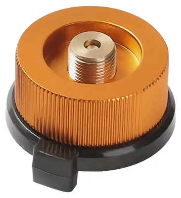 A close-up studio shot of a gas stove adapter.