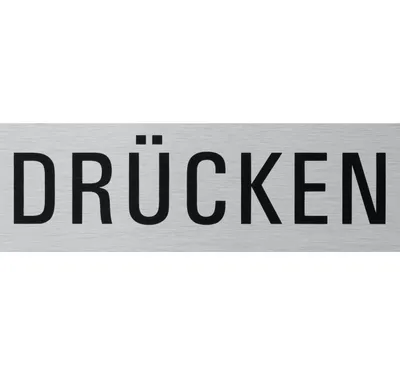 Produktbild von Aluhinweisschild 160x40mm Drücken
