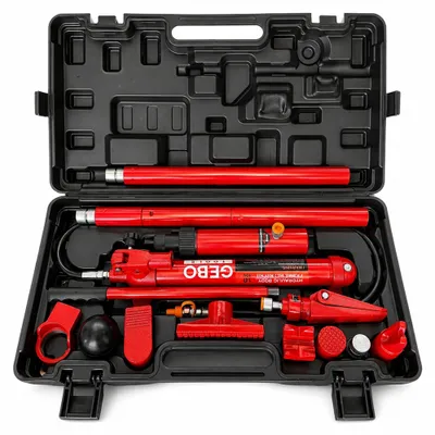 Immagine prodotto di Kit-set idraulico per la raddrizzatura e la rimozione delle ammaccature della carrozzeria, per riparazione auto, 10 tonnellate, utensile professionale automobilistico, 15 pezzi Gebo Tools