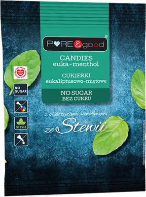 Immagine prodotto di Pure&Good, pastiglie alla menta e eucalipto senza zucchero, 50g