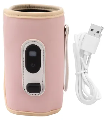 Obrázek produktu pro Ohřívač kojeneckých lahví, USB digitální displej, 5 rychlostí, přenosný ohřívač mateřského nápoje, voda, růžový