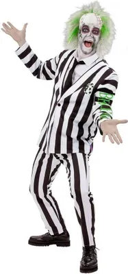 Image de Beetlejuice - Costume - Homme SM2782 (XL Normal) (Noir/Blanc)