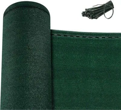 Immagine prodotto di Tenda da giardino 1x15 m in HDPE da 180 g/m², tenda da tennis, protezione solare, resistente alle intemperie, rete ombreggiante con fascette, tenda da giardino, frangivento per giardino, balcone e campi sportivi, verde