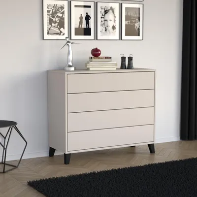 Produktbild von BEAUTYSOFA Kommode HOME 80 cm Kaschmir - Push-to-Open, ohne Griffe, modernes Sideboard mit 4 Schubladen, Anrichte für Wohnzimmer, Schlafzimmer & Flur