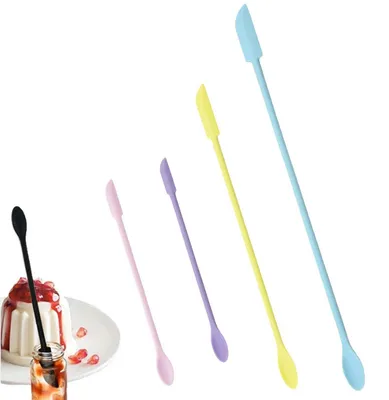 Immagine prodotto di Set di 4 spatole in silicone multifunzionali, di diverse dimensioni e colori, ideali per la cucina e per l'uso cosmetico