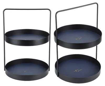 Image de Présentoir à bijoux double étage pour maquillage, support à cupcakes et desserts, objet de décoration d'intérieur