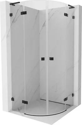 Obrázok produktu pre Mexen Lunar L sprchový kút polkruhový otočný 100 x 100 cm, transparentný, čierny - 833L-100L-100P-70-00