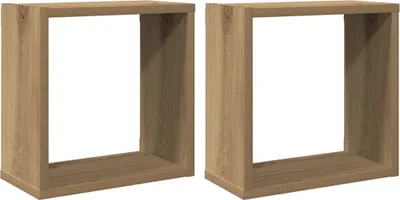Immagine prodotto di vidaXL Mensole a muro cubo 2 pz. Rovere artigianale 30x15x30 materiale a base di legno