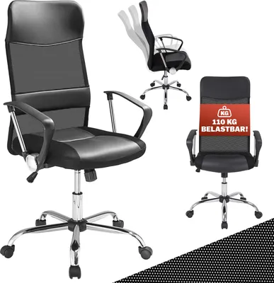 Produktbild von CASARIA® Gaming Stuhl Ergonomisch - Höhenverstellbar Bürostuhl mit Atmungsaktivem Mesh, Wippfunktion, Härtegradeinstellung, 360° Drehbar - Ideal für Schminktisch und Home Office