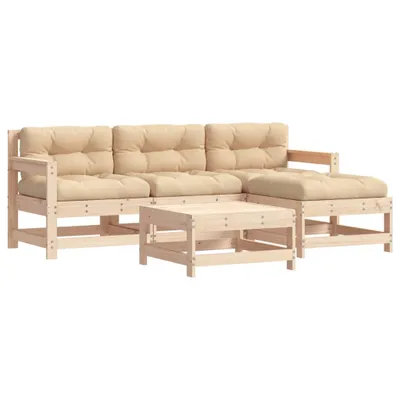 Produktbild von vidaXL 5-tlg. Garten-Lounge-Set mit Kissen Massivholz