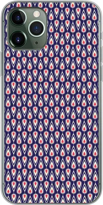 Produktbild von MuchoWow® Handyhülle Schutzhülle Hülle für Telefoonhoesje iPhone 11 Pro Muster - Vintage - Blau - Rot Silikon Softcase Handy Hülle - Handy