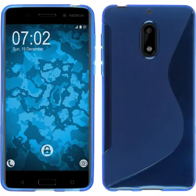 Produktbild von PhoneNatic Case kompatibel mit  Nokia 6 - blau Silikon Hülle S-Style + 2 Schutzfolien