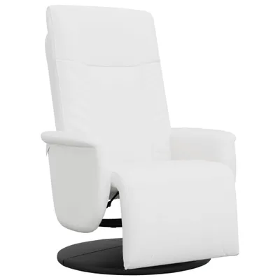 Image de vidaXL Fauteuil relax avec repose-pieds Blanc Similicuir