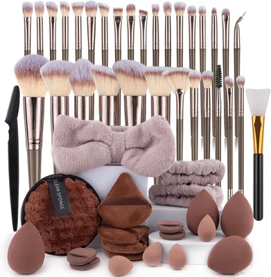 Obrázek produktu pro Sada štětců na make-up, 52 kusů, cestovní velikost, ideální pro líčení na cestách